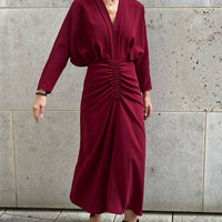 DRESS GIULIA "BURGUNDY"    RESTOCKED SOON