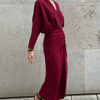 DRESS GIULIA "BURGUNDY"    RESTOCKED SOON